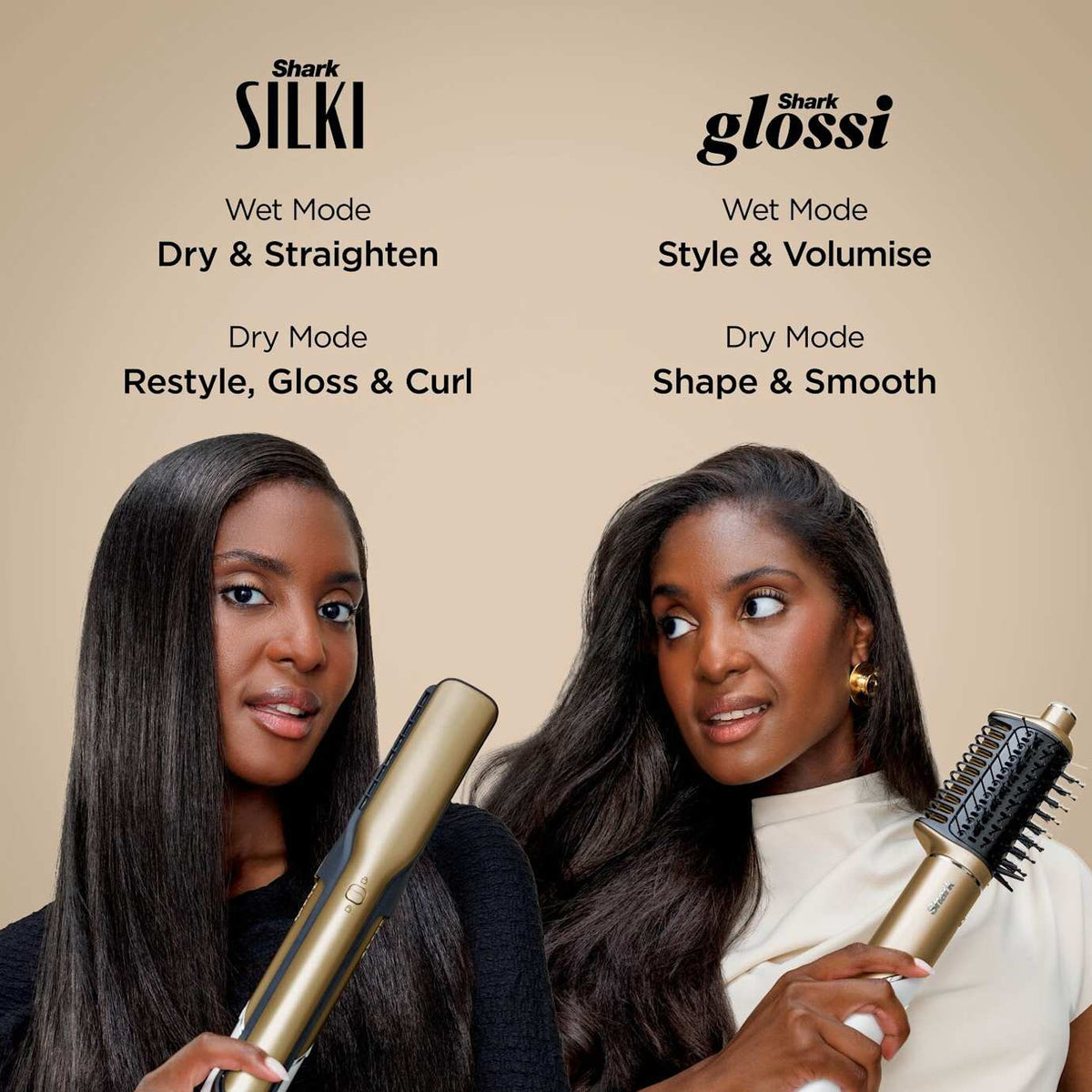 Shark Glam Ceramic & Air Styling and Drying System with FrizzFighter HD6051SUK