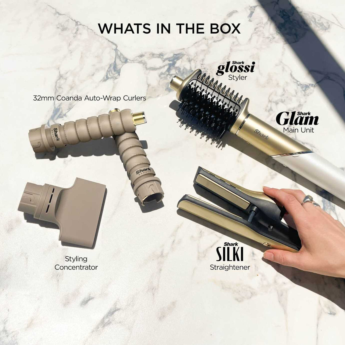 Shark Glam Ceramic & Air Styling and Drying System with FrizzFighter HD6051SUK