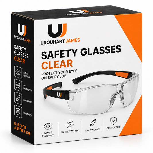 Urquhart James Clear Safety Glasses – Lightweight Impact-Resistant Eyewear