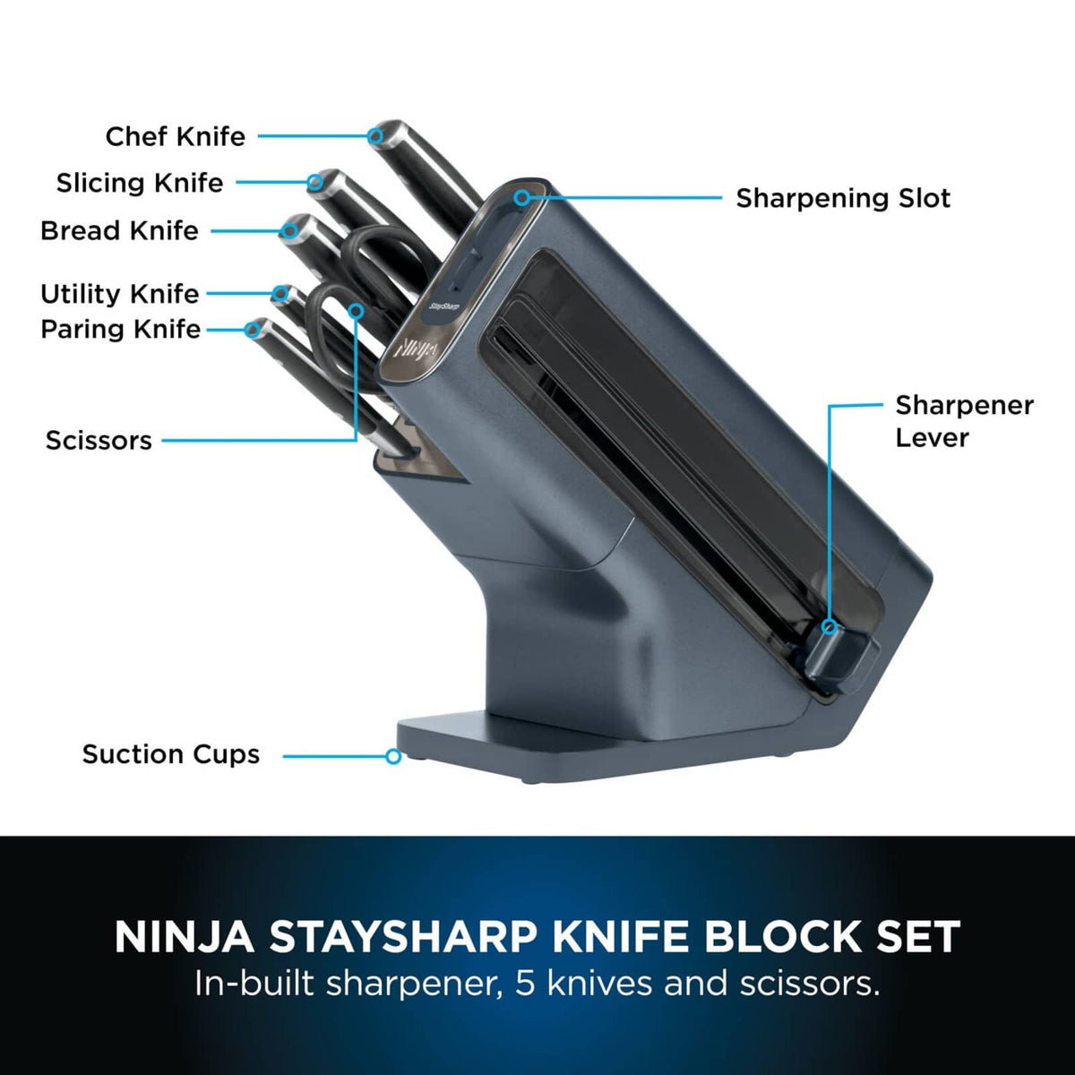 Ninja Foodi StaySharp 6-Piece Knife Block K32006UKCYD