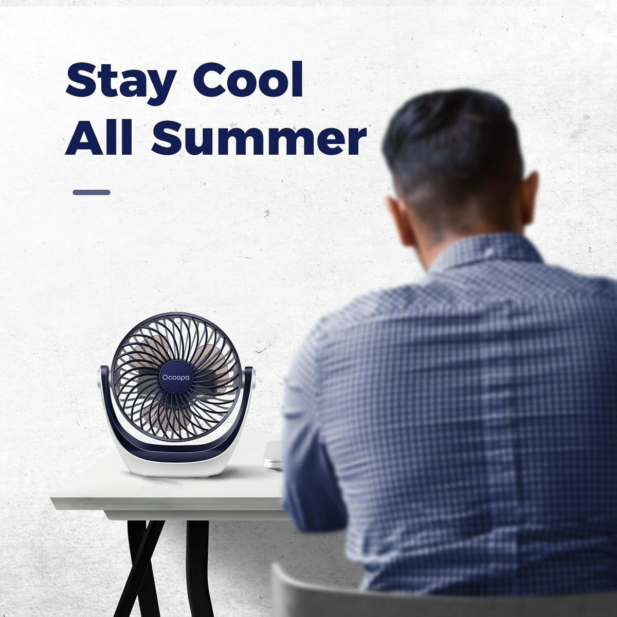 OCOOPA USB Desk Fan with Adjustable Speed and 360° Rotation
